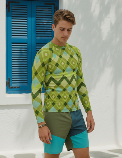 Men's Runway Chartreuse Horizon rash guard