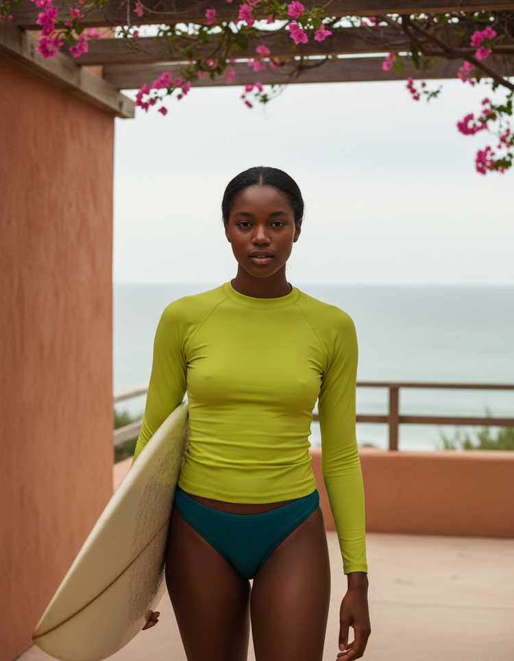 Runway Chartreuse Rash Guard Women's Rashguard — Dripper
