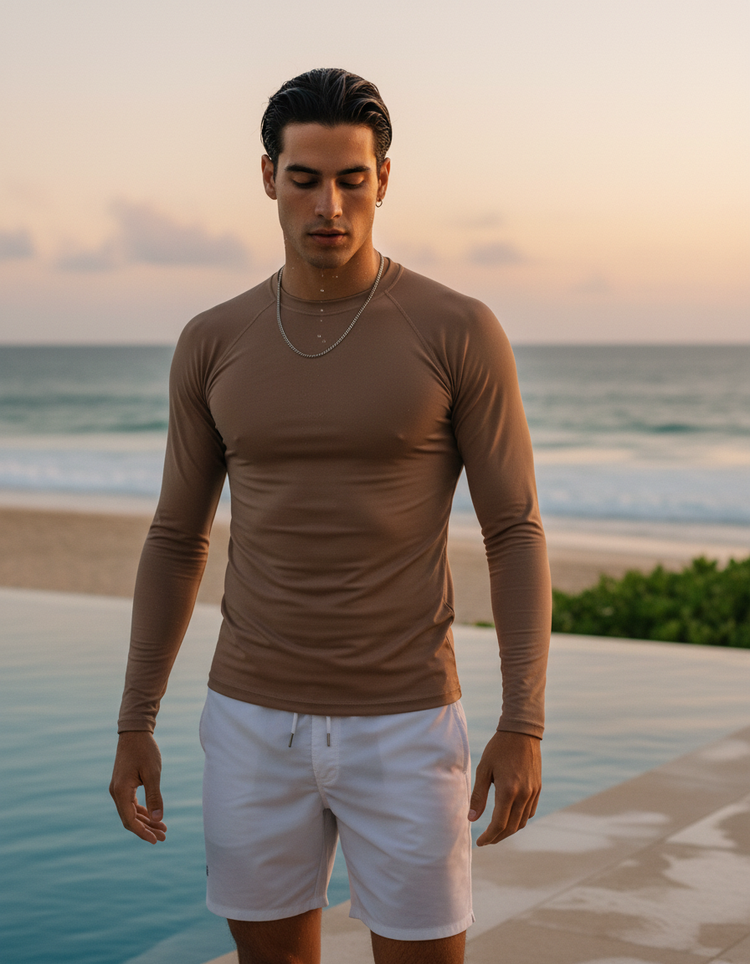 Cappuccino Rash Guard Men's Rashguard — Dripper