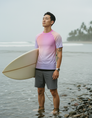 Burnished Lilac Prism Rash Guard Men's Rashguard — Dripper