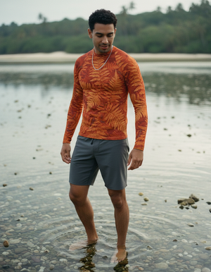 Men's Citrus Orange Emerald men's short-sleeve rashguards