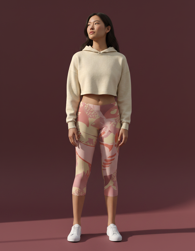 Millennial Pink Ebb Capri Leggings capri leggings