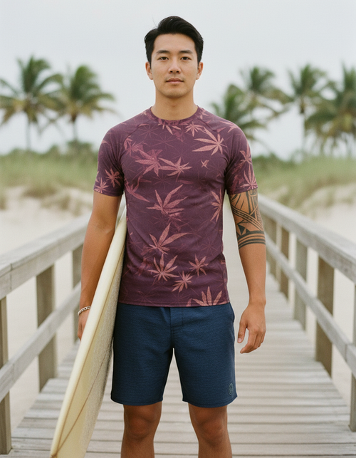 Electric Fuchsia Mizu Rash Guard Men's Rashguard — Dripper