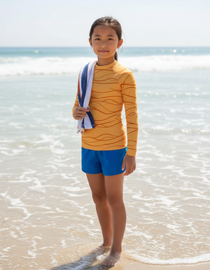 Youth Citrus Orange Aqua youth rashguards