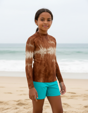 Burnt Sienna Aqua Youth Rash Guard bikini — Dripper