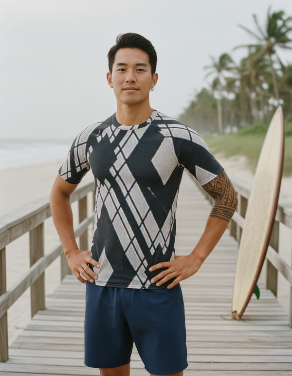 Men's Bicolor Patterns Rash Guard