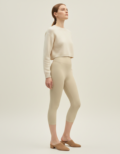 Beige Capri Yoga Leggings capri yoga leggings