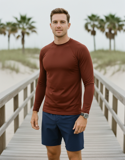 Men's Mahogany rash guard