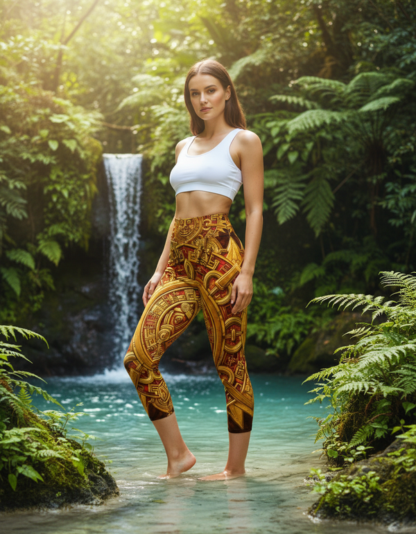 Tlaloc Leggings Capri Yoga Leggings — Dripper