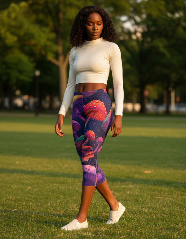 Fungi Capri Leggings Capri Leggings — Dripper