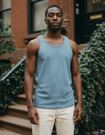 Men's Stone Blue Tank Top tank top