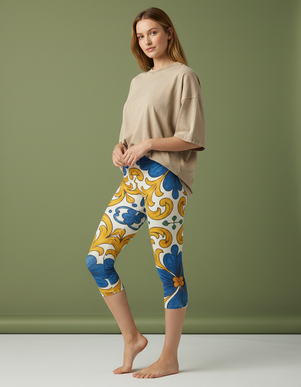 Women's Sicilian Maiolica Capri Leggings
