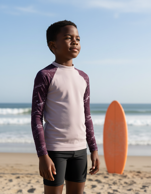 Burnished Lilac Eclipse Kids Rash Guard Kids Rash Guard — Dripper