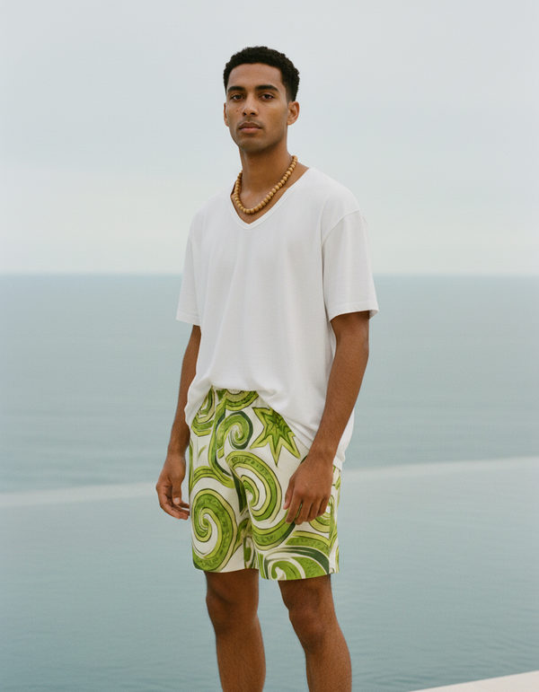 Men's Swim Trunks in Lime Spectrum
