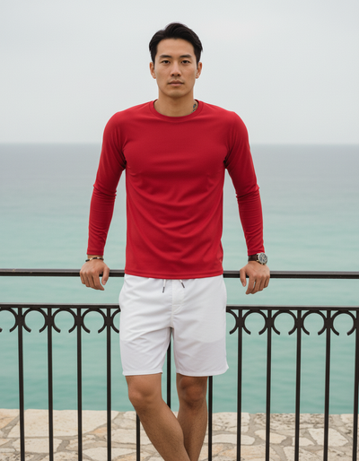 Men's Valentino Red rash guard