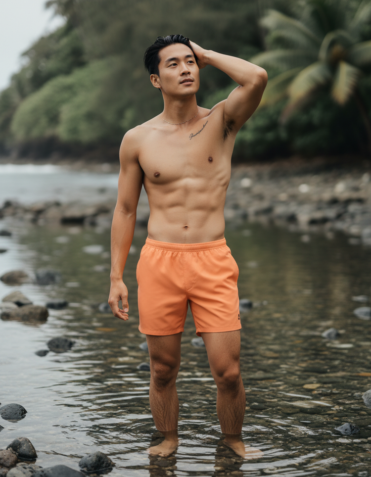 Atomic Tangerine Men's Swim Trunks Men's Swim Trunks — Dripper