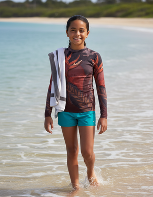 Amaranth Tropique Youth Rash Guard Youth Rash Guard — Dripper