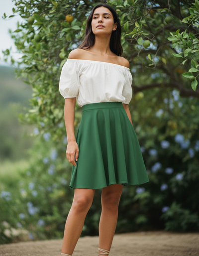 Hunter Green Skater Skirt skater skirt