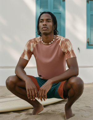 Men's Burnt Sienna Nebula men's short-sleeve rashguards