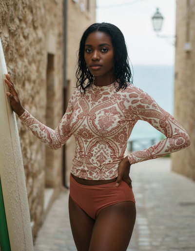 Women's Dusty Rose Sari rash guard