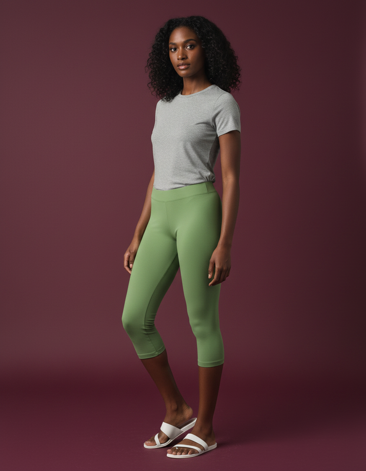 Asparagus Capri Leggings Capri Leggings — Dripper