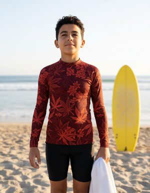Fiery Red Kumo Youth Rash Guard Youth Rash Guard — Dripper