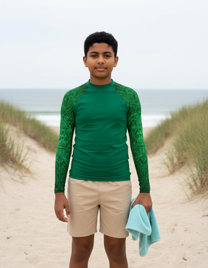 Runway Emerald Siam Youth Rash Guard Youth Rash Guard — Dripper