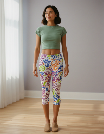 Rhodonite Rimpa Capri Leggings capri leggings