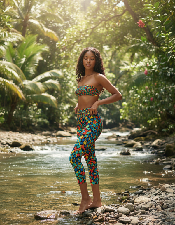 Kaleidoscope Capri Yoga Leggings Capri Yoga Leggings — Dripper