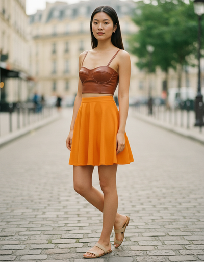 Orange Skater Skirt skater skirt