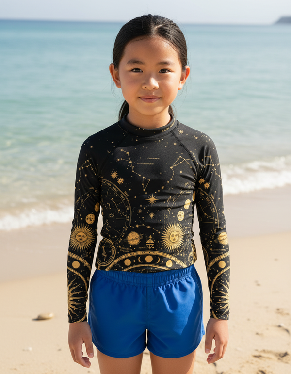 Celestial Atlas kids rashguards