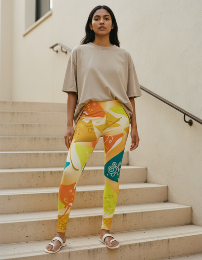 Lemon Yellow Surge Leggings leggings