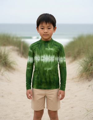 Runway Emerald Aqua Kids Rash Guard Kids Rash Guard — Dripper