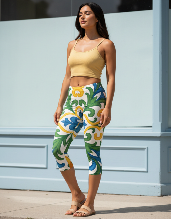 Women's Sicilian Maiolica Capri Leggings