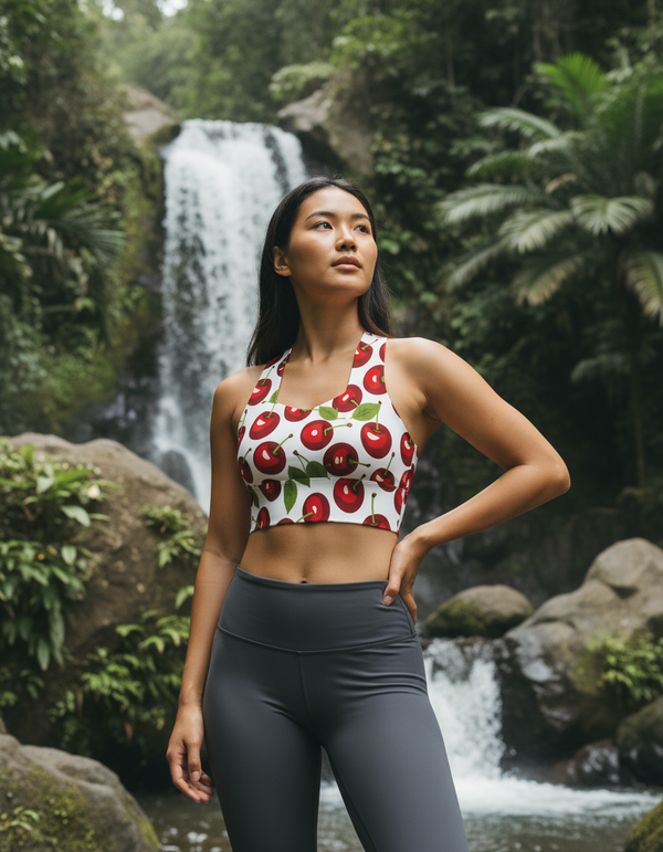 Cherry longline sports bras