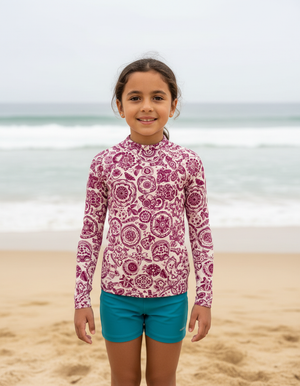 Kids Electric Fuchsia kids rashguards