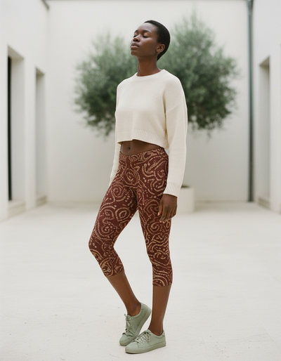 Coffee Bean Mirage Capri Leggings capri leggings