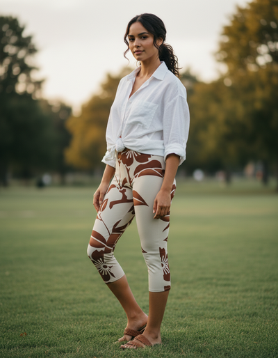 Burnt Sienna Fusion Capri Leggings capri leggings
