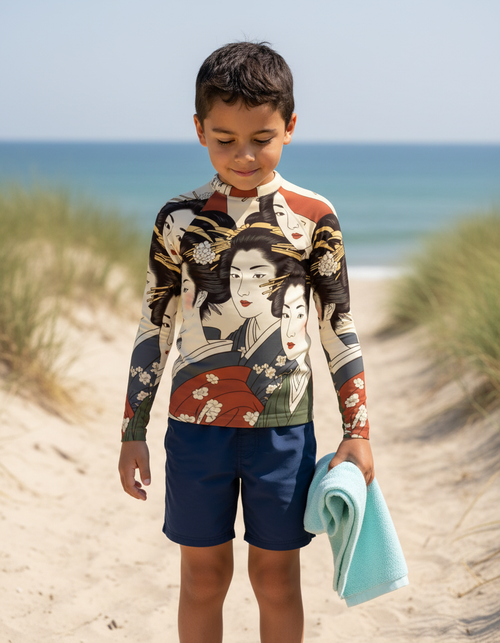 Kids Burnt Sienna Yume kids rashguards