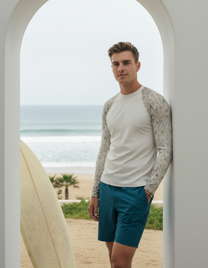 Men's White Onyx Siam men's short-sleeve rashguards