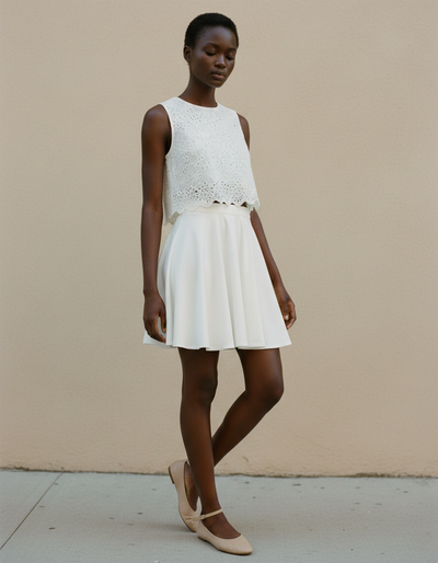 White Onyx Skater Skirt skater skirt