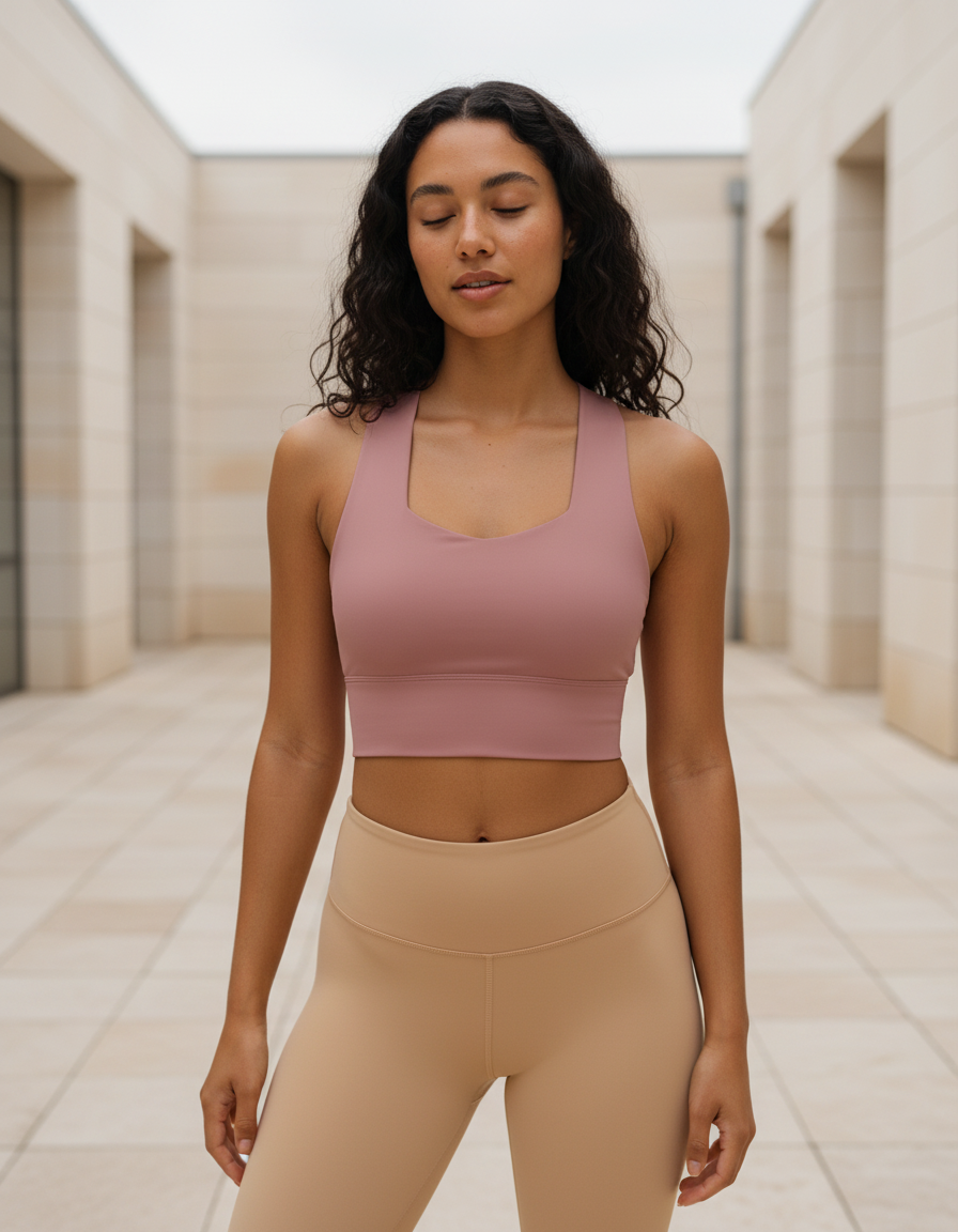Dusty Rose longline sports bras — view 1 of 4