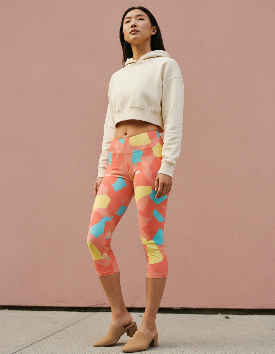 Coral Aura capri leggings