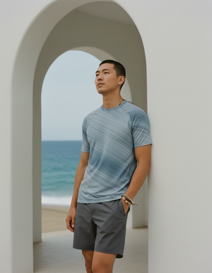 Blue Aura Spectrum Rash Guard Men's Rashguard — Dripper