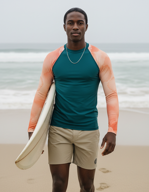Men's Coral Mosaic men's short-sleeve rashguards