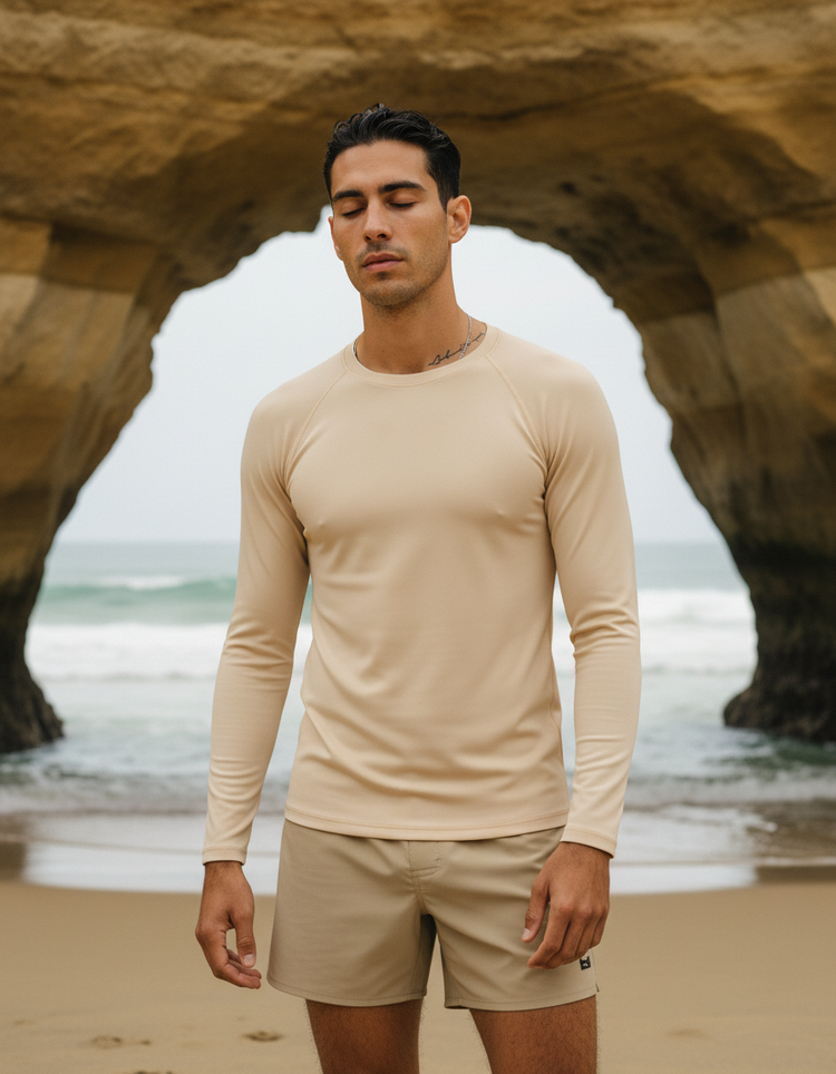 Bisque Rash Guard Men's Rashguard — Dripper