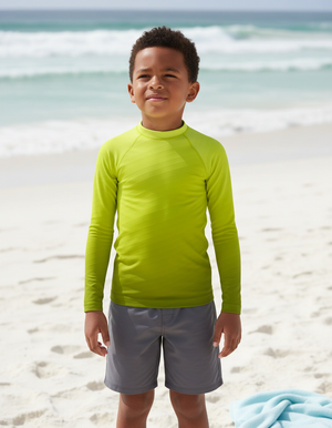 Kids Lime Ripple kids rashguards