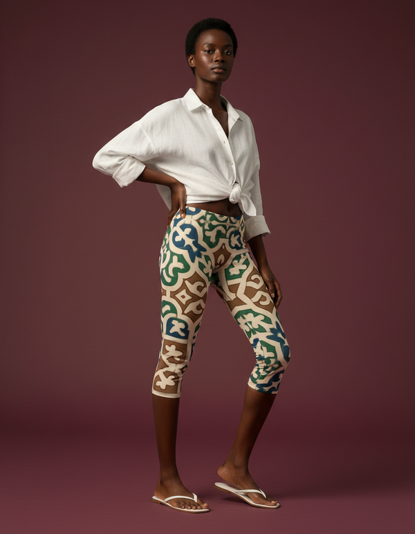 Mosaic Capri Leggings Capri Leggings — Dripper