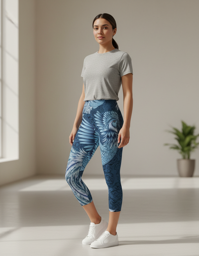 Blue Aura Celestial Capri Yoga Leggings capri yoga leggings