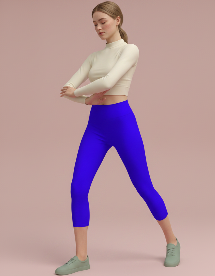 Ultramarine Leggings Capri Yoga Leggings — Dripper